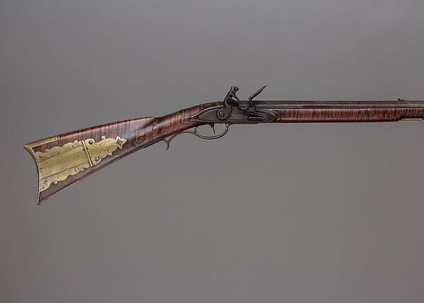 American Longrifle, Leonard Reedy (American, Pine Grove, Schuylkill County, Pennsylvania 1776–1837), Wood (maple), steel, brass, silver, iron, American 