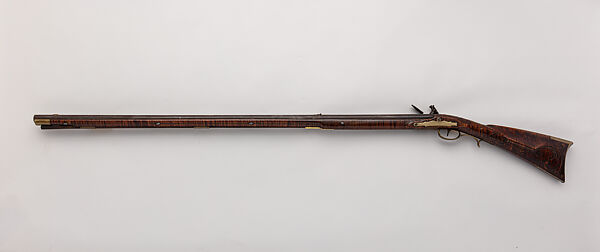 American Longrifle, Leonard Reedy (American, Pine Grove, Schuylkill County, Pennsylvania 1776–1837), Wood (maple), steel, brass, silver, iron, American