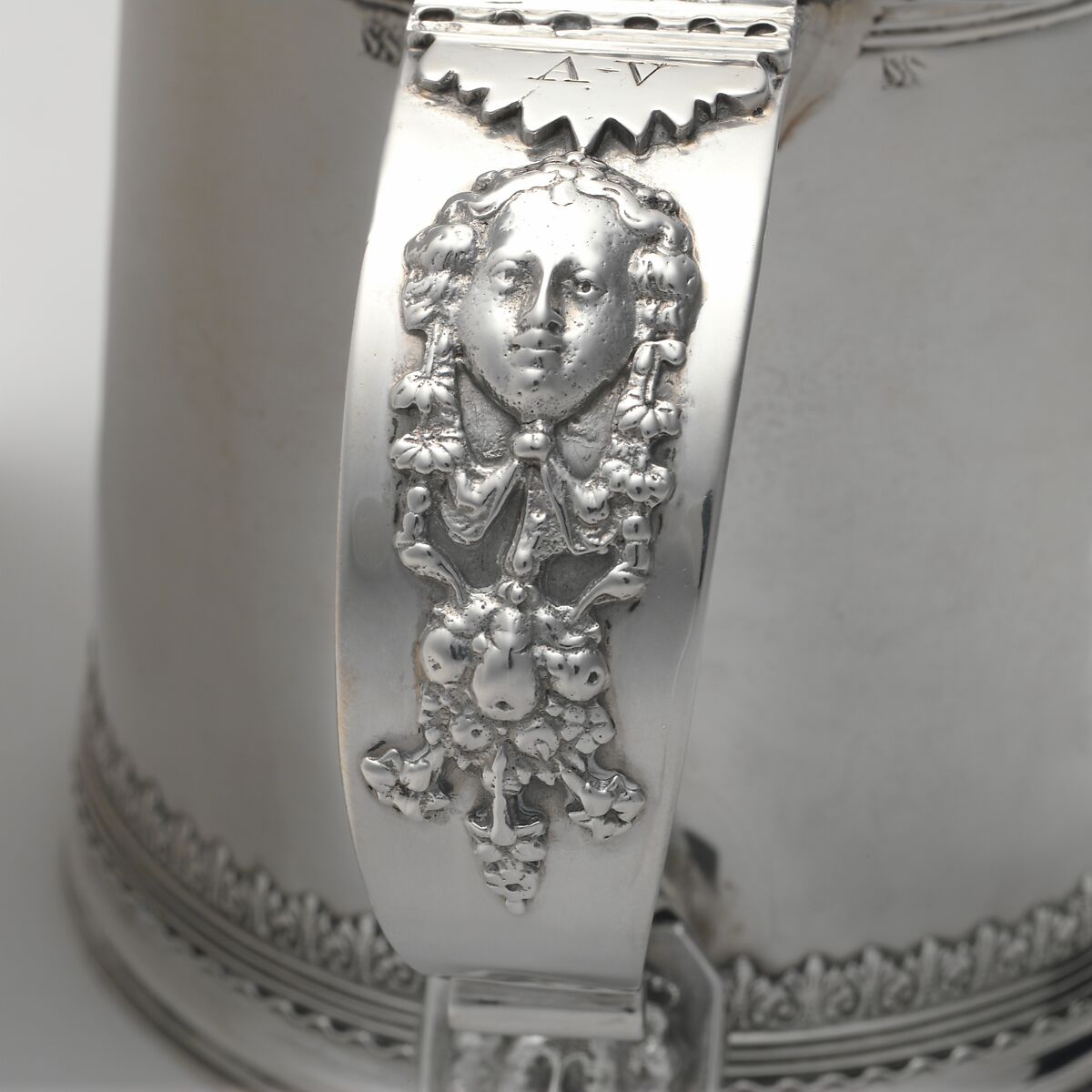 Tankard, Simeon Soumaine (baptized 1685–ca. 1750), Silver, American