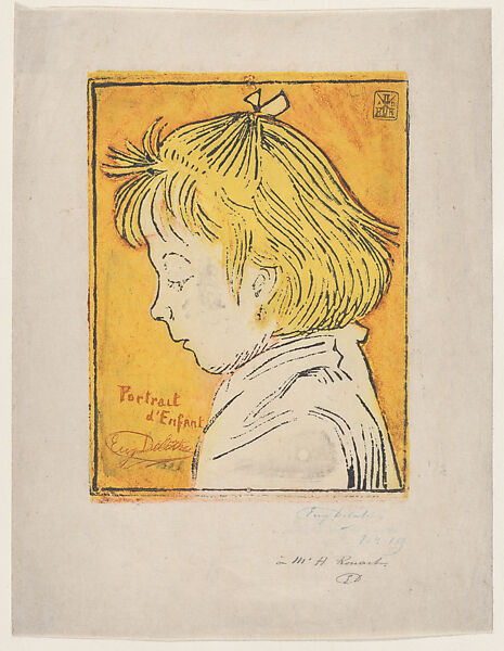 Portrait of a Child, Eugène Delâtre (French, Paris 1864–1938 Paris), Color etching and aquatint 