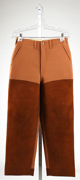Trousers, H. Harris (American), wool, leather, American 