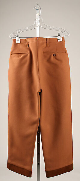 Trousers, H. Harris (American), wool, leather, American