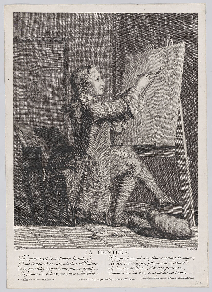 La Peinture, Claude Augustin Duflos le Jeune (French, Paris 1700–1786 Paris), Etching and engraving 