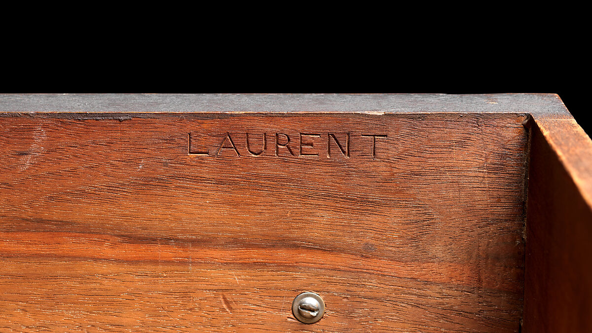 Carved chest, Robert Laurent (American (born France), Concarneau 1890–1970 Cape Neddick, Maine), Black walnut, tulip poplar, plywood, and brass, American