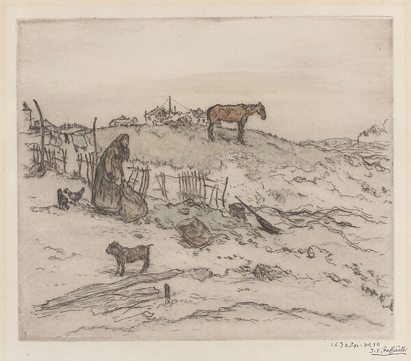 The Outskirts, Jean-François Raffaëlli (French, Paris 1850–1924 Paris), Color etching; second state of two 