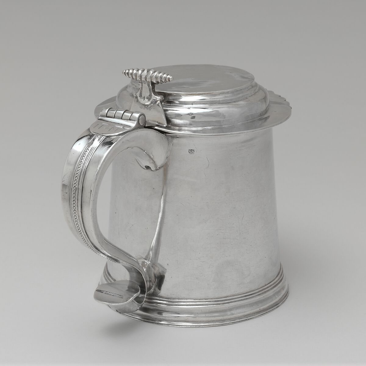 Tankard, Simeon Soumaine (baptized 1685–ca. 1750), Silver, American 