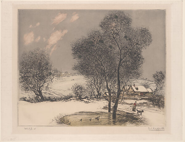 Snow, Jean-François Raffaëlli (French, Paris 1850–1924 Paris), Soft-ground etching, drypoint, and color aquatint; fifth state of five 