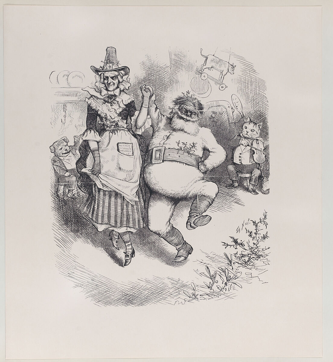 A Merry Christmas (published in "Harper's Weekly," January 3, 1880), Thomas Nast (American (born Germany), Landau 1840–1902 Guayaquil), Relief print and electrotype 