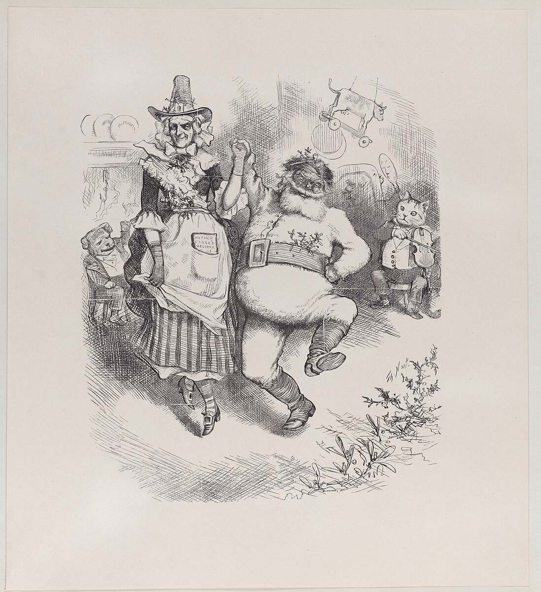 A Merry Christmas (published in "Harper's Weekly," January 3, 1880), Thomas Nast (American (born Germany), Landau 1840–1902 Guayaquil), Relief print and electrotype 