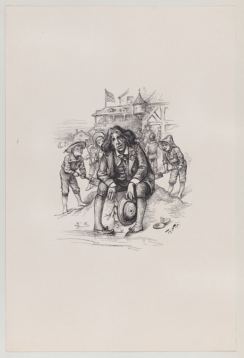 Oscar at the Sea-Shore (published in "Harper's Bazar," August 26, 1882), Thomas Nast (American (born Germany), Landau 1840–1902 Guayaquil), Relief print and electrotype 
