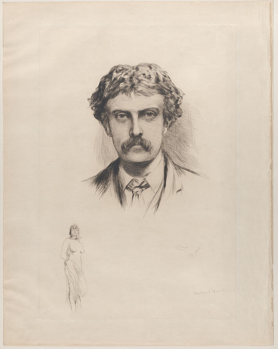 Portrait of Cecil Lawson, Sir Hubert von Herkomer (British, Waal, Bavaria 1849–1914 Budleigh Salterton, Devon), Drypoint 