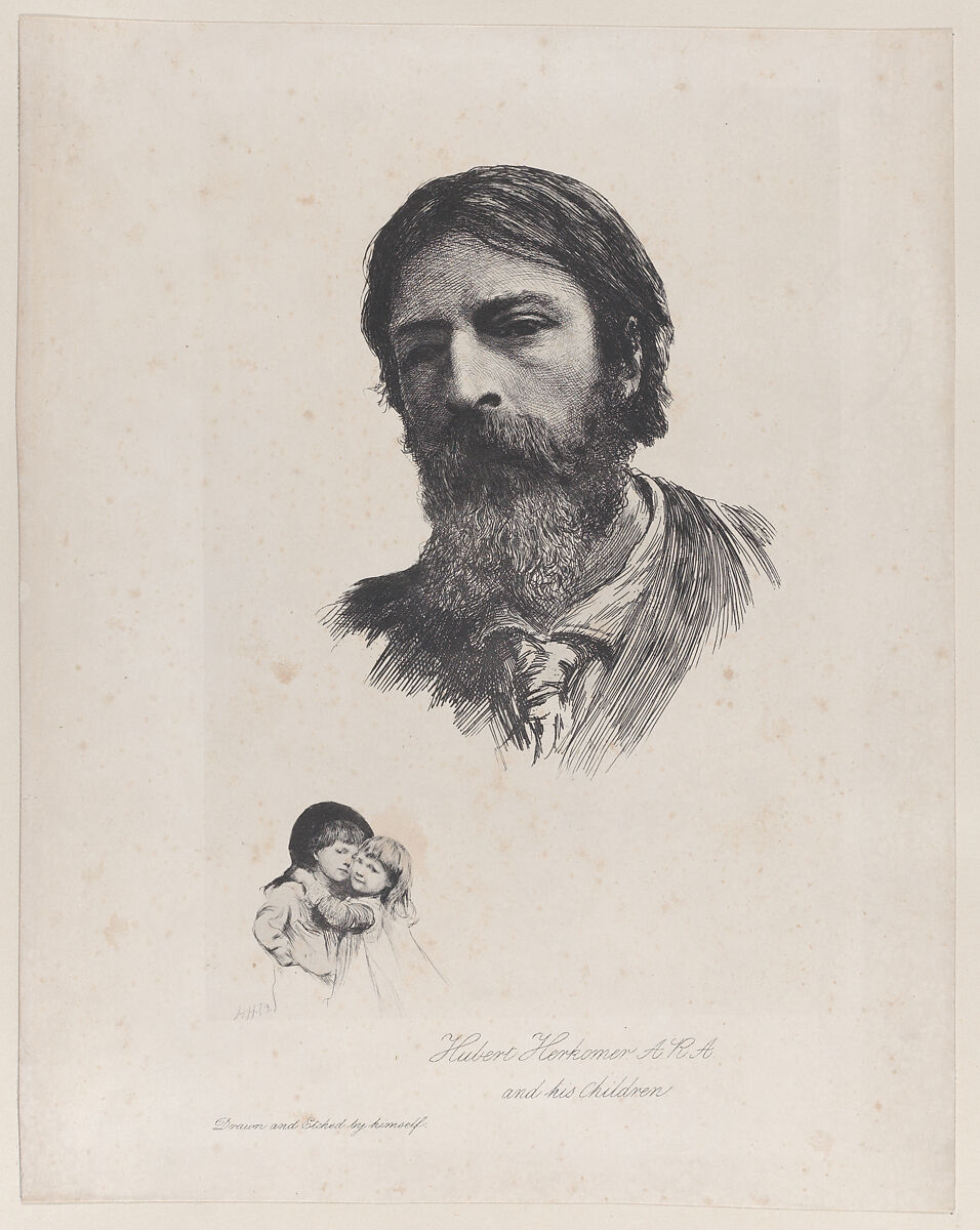 Hubert Herkomer A.R.A. and His Children, After Sir Hubert von Herkomer (British, Waal, Bavaria 1849–1914 Budleigh Salterton, Devon), Reproduction of an etching 
