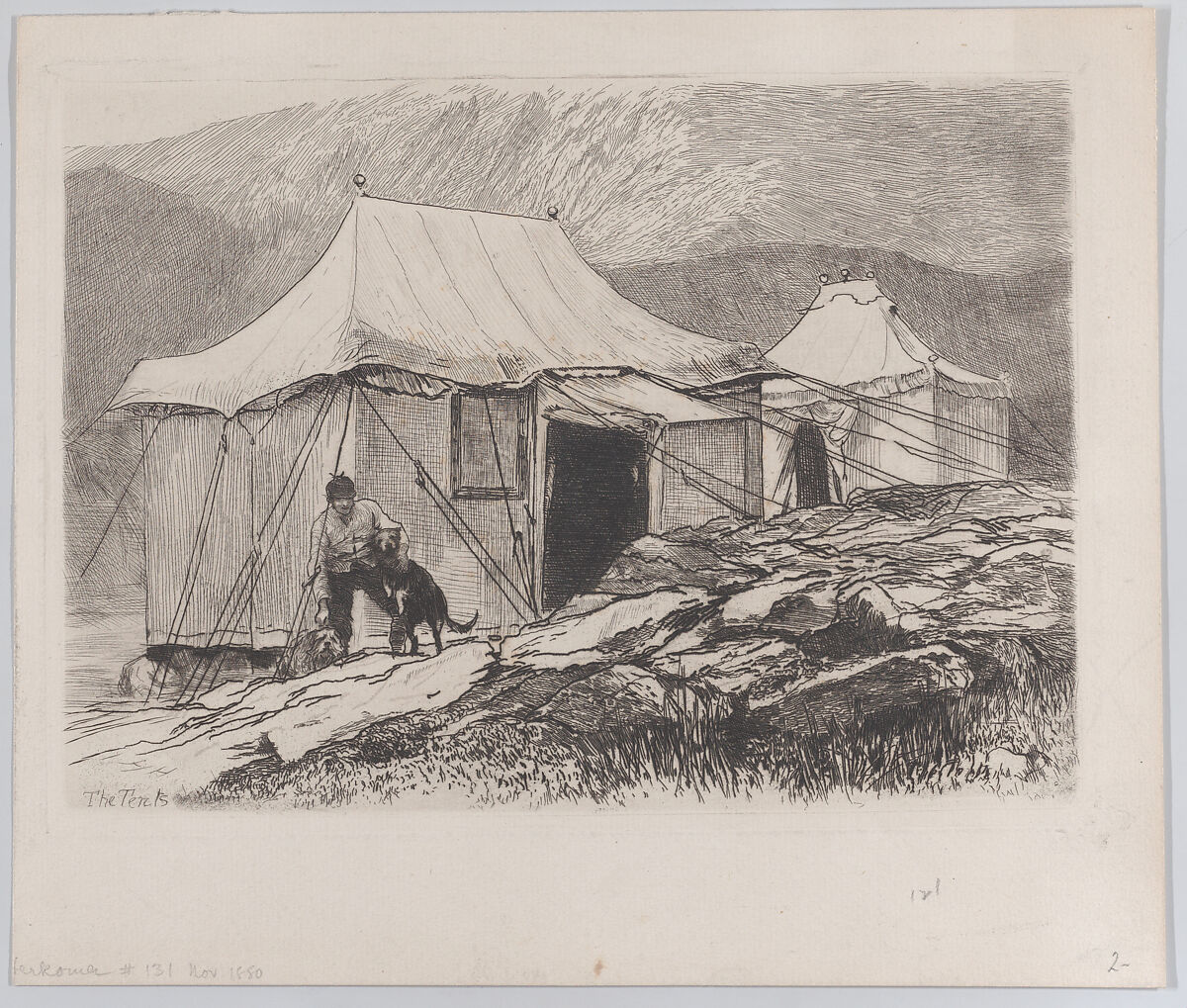The Tents, from "The Portfolio", Sir Hubert von Herkomer (British, Waal, Bavaria 1849–1914 Budleigh Salterton, Devon), Etching and drypoint 