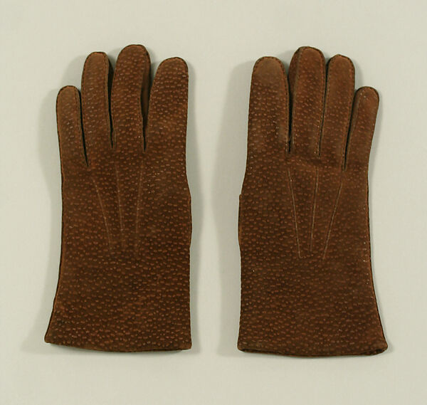 Gloves, pigskin, wool, probably European 
