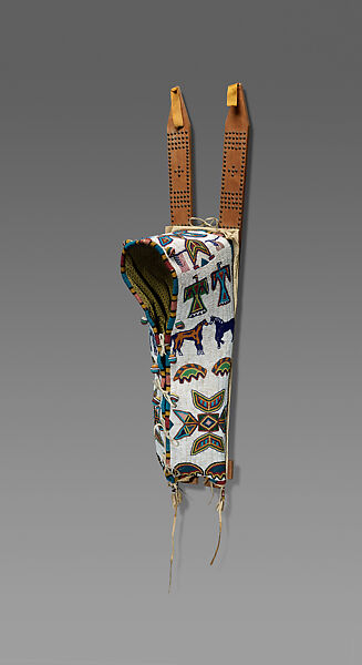 Cradleboard, Lakota/Teton Sioux artist, Wood, rawhide, glass beads, native-tanned leather, muslin, brass tacks, Lakota/Teton Sioux