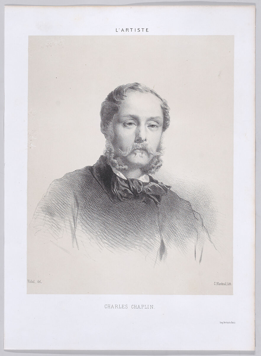 Charles Chaplin, from "L'Artiste", Célestin Nanteuil (French (born Italy), Rome 1813–1873 Bourron-Marlotte), Lithograph 