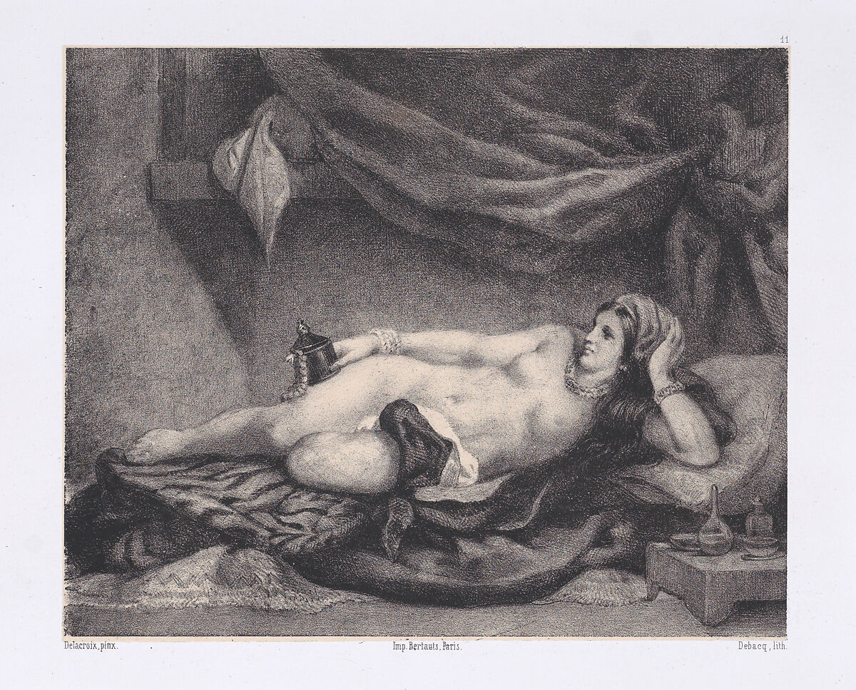 L'Odalisque, Charles Alexandre Debacq (French, Paris 1804–1850 Paris), Lithograph on chine collé; fourth state of four 