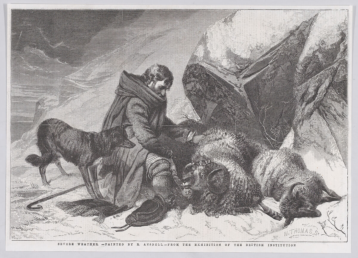 Severe Weather, from "Illustrated London News", William Luson Thomas (British, London 1830–1900 Chertsey, Surrey), Wood engraving 