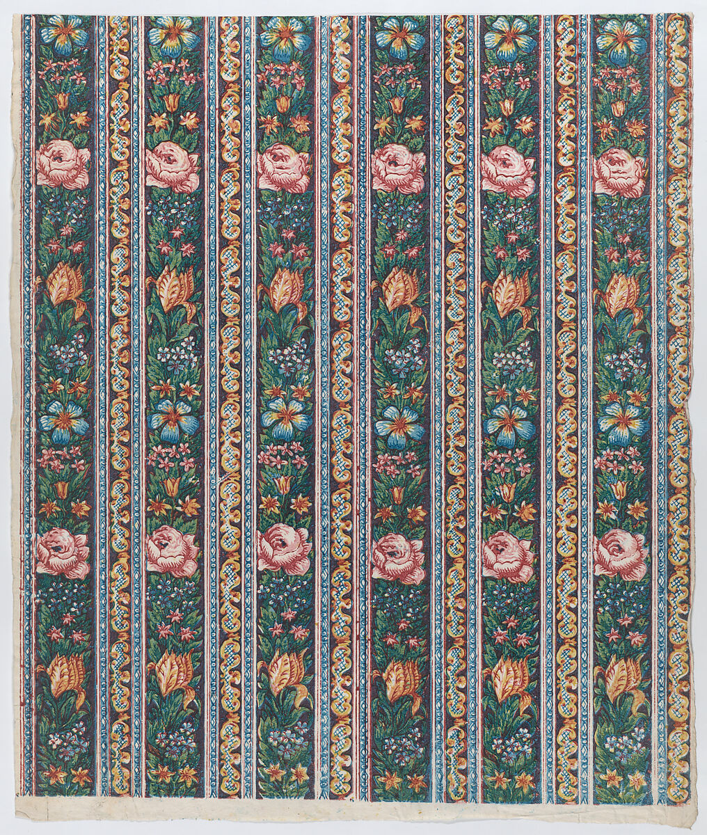 Sheet with a six borders with floral garlands, Anonymous  , Italian, late 18th-mid 19th century, Relief print (wood or metal) 