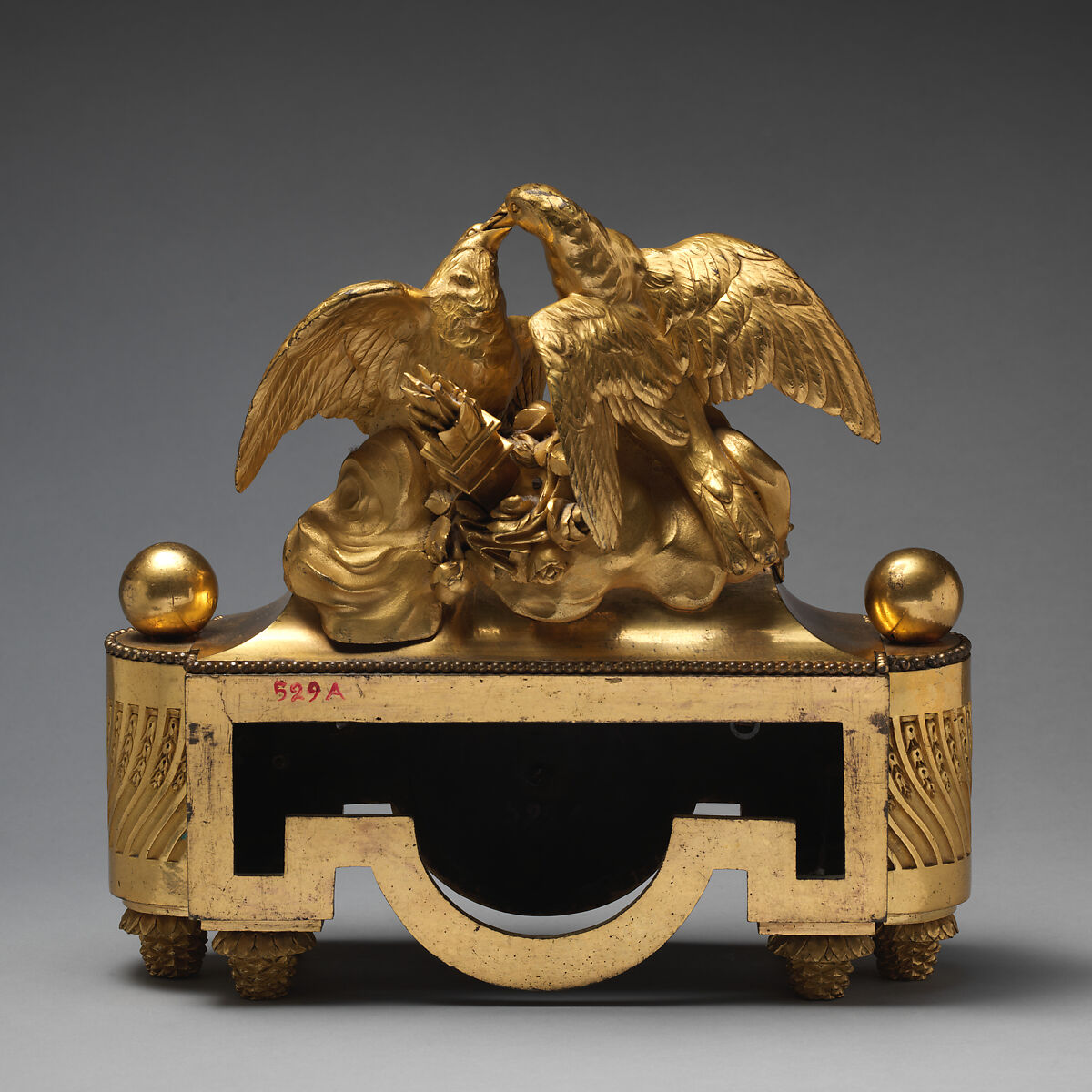 Andiron (feu or chenet) (one of a pair), François Rémond (French, ca. 1747–1812), Gilded bronze, French