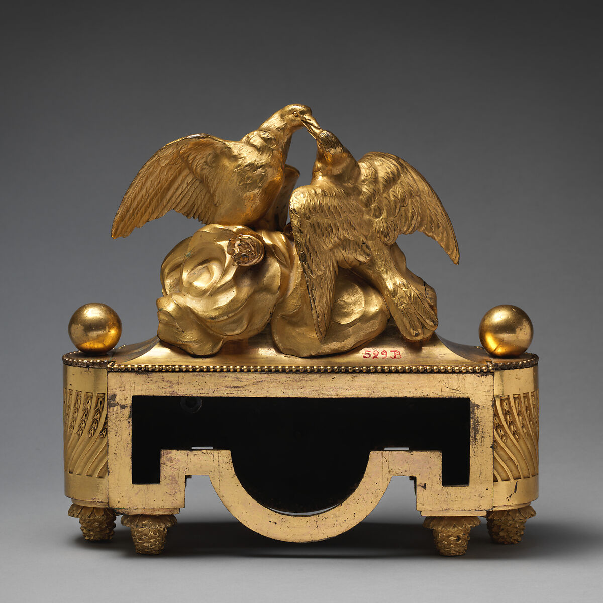 Andiron (feu or chenet) (one of a pair), François Rémond (French, ca. 1747–1812), Gilded bronze, French