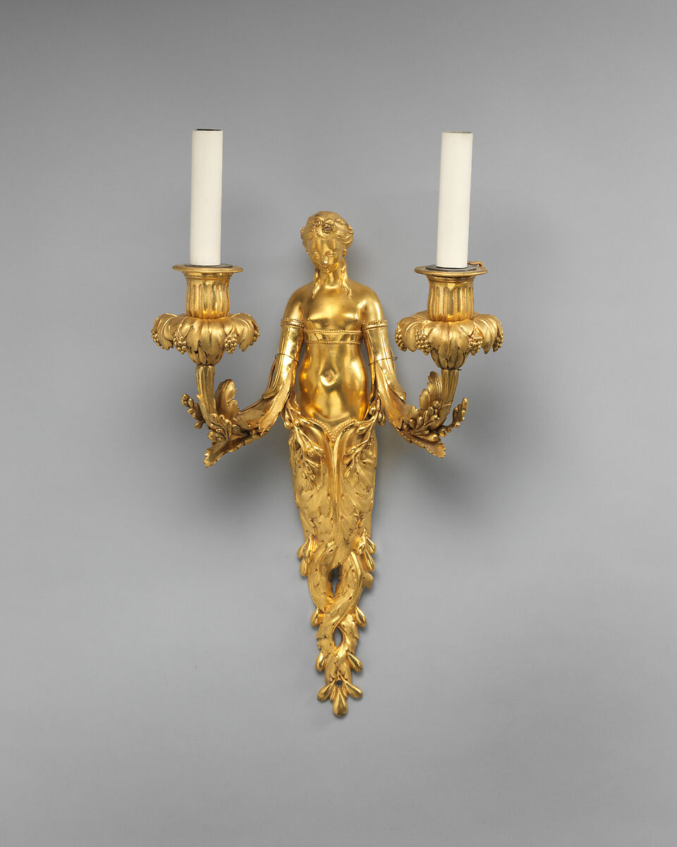 Wall light (bras de lumière) (one of a pair), Possibly by Robert Joseph Auguste (French, 1723–1805, master 1757), Gilded bronze, French, Paris 
