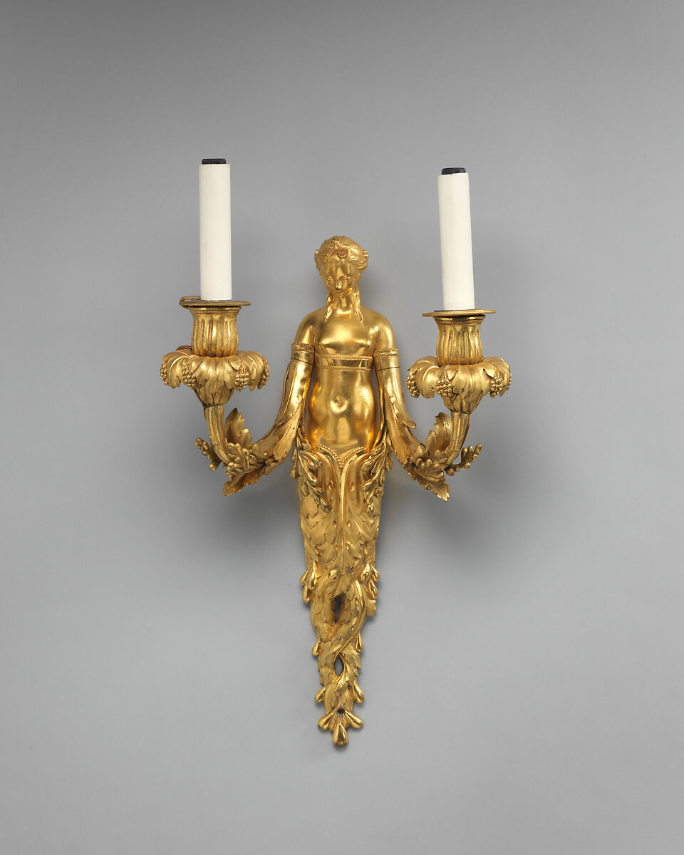 Wall light (bras de lumière) (one of a pair), Possibly by Robert Joseph Auguste (French, 1723–1805, master 1757), Gilded bronze, French, Paris 
