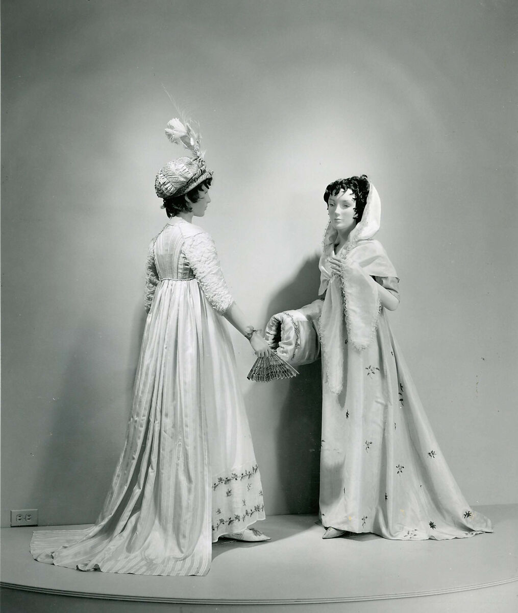 Dress, silk, cotton, British