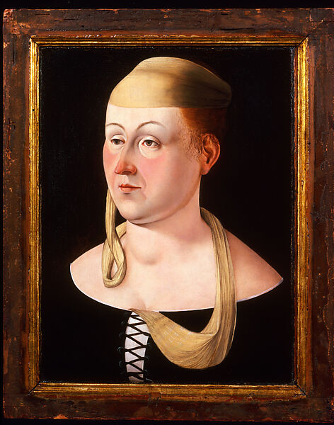 Portrait of a Lady (recto); Pseudo-marble with Inscription (verso), Circle of Jacometto (Jacometto Veneziano) (Italian, active Venice by ca. 1472–died before 1498), Oil on wood, Italian, Venice 