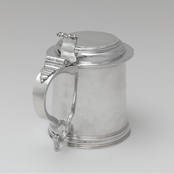 Tankard, Marked by I. P., Silver, American 