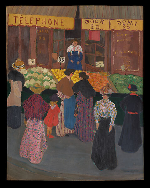 At the Market (Au marché), Félix Vallotton (Swiss, Lausanne 1865–1925 Paris), Oil on cardboard 