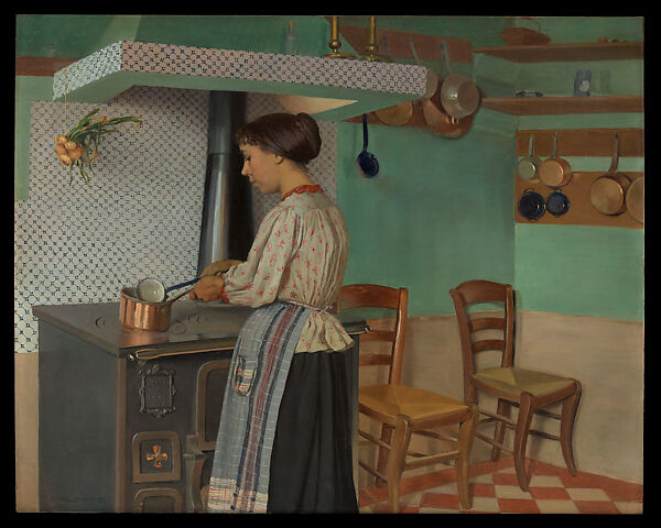 The Cook (La cuisinière), Félix Vallotton (Swiss, Lausanne 1865–1925 Paris), Oil on wood panel 
