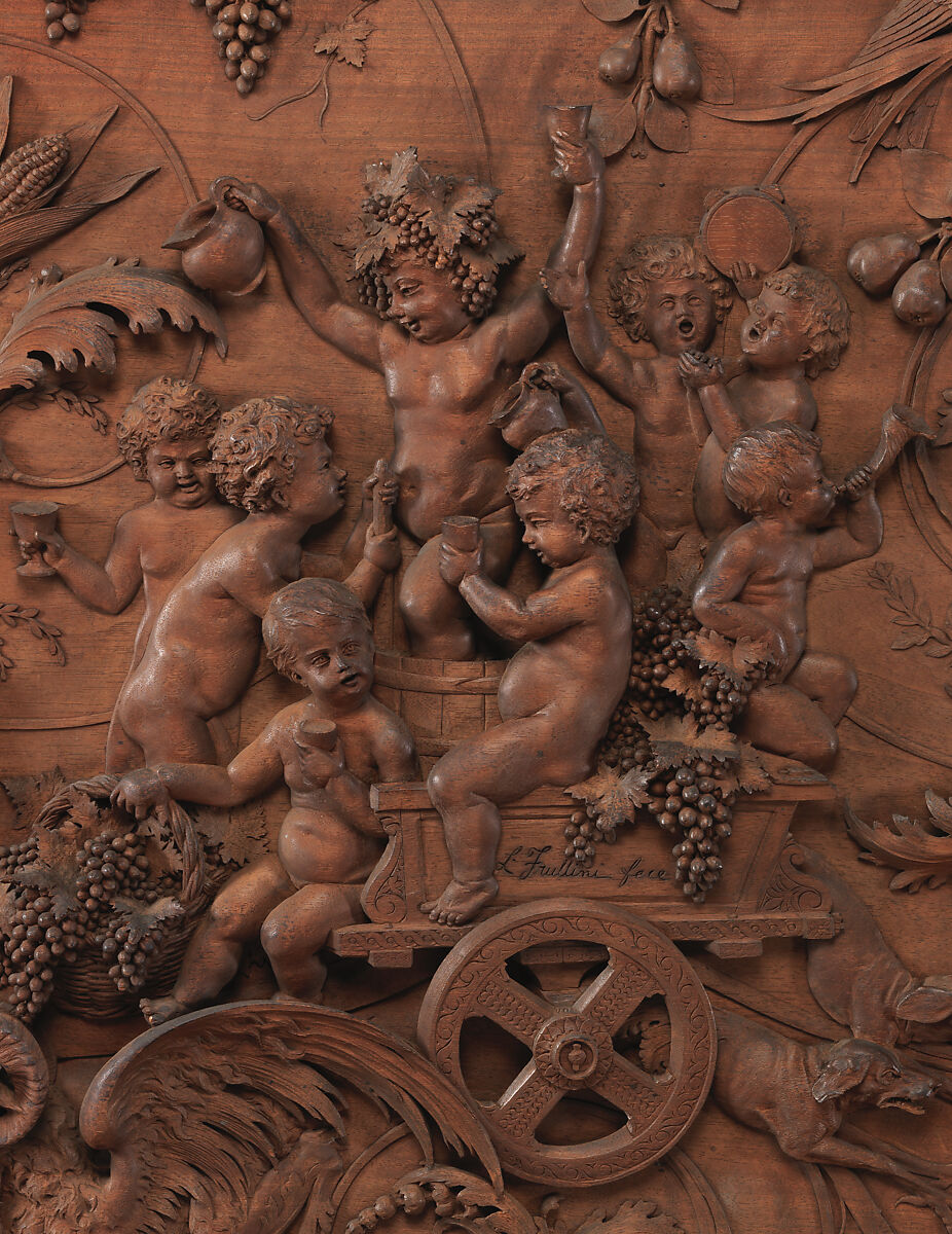 Triumph of Bacchus, Luigi Frullini (Italian, 1839–1897), Walnut, Italian, Florence