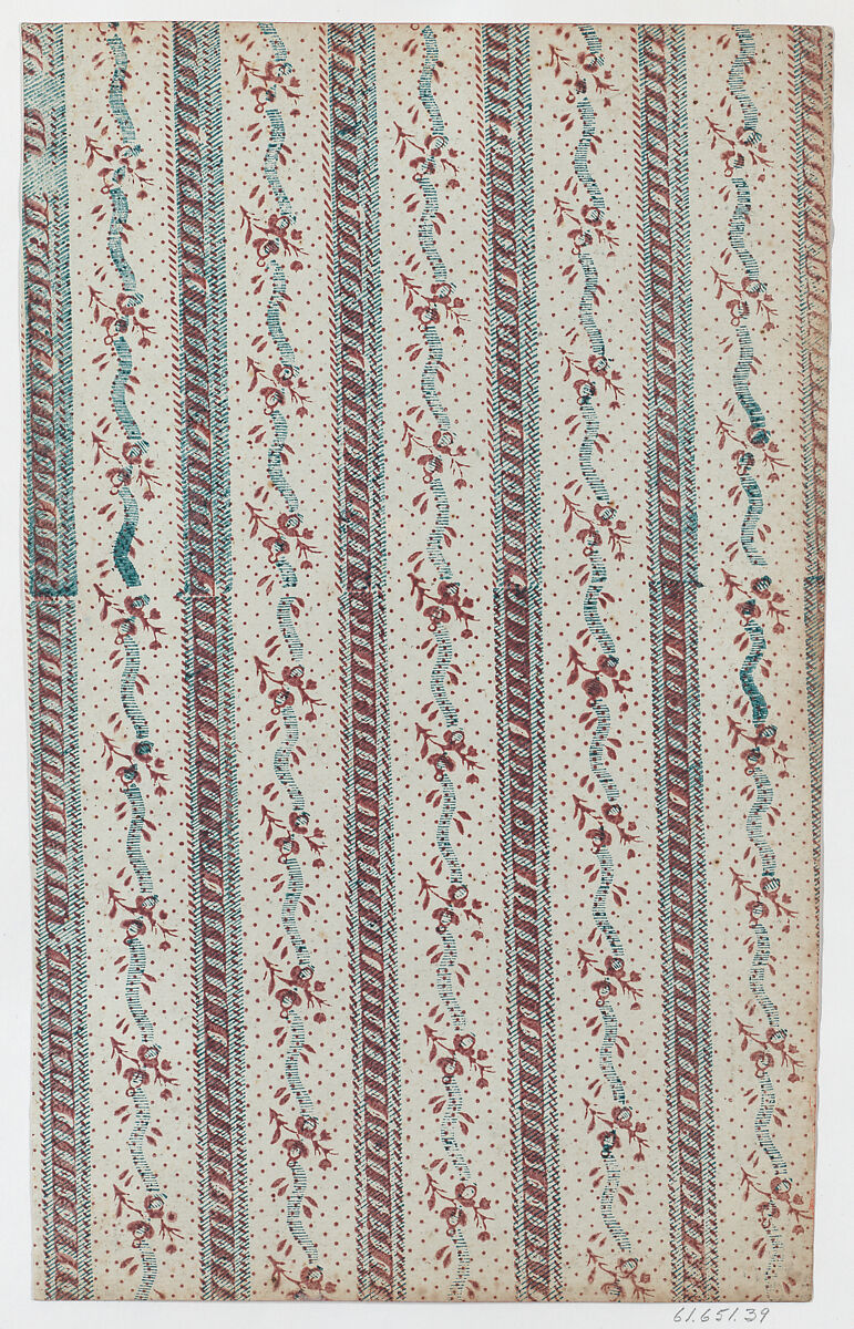 Sheet with overall vine and dot pattern, Anonymous  , Italian, late 18th-mid 19th century, Relief print (wood or metal) 