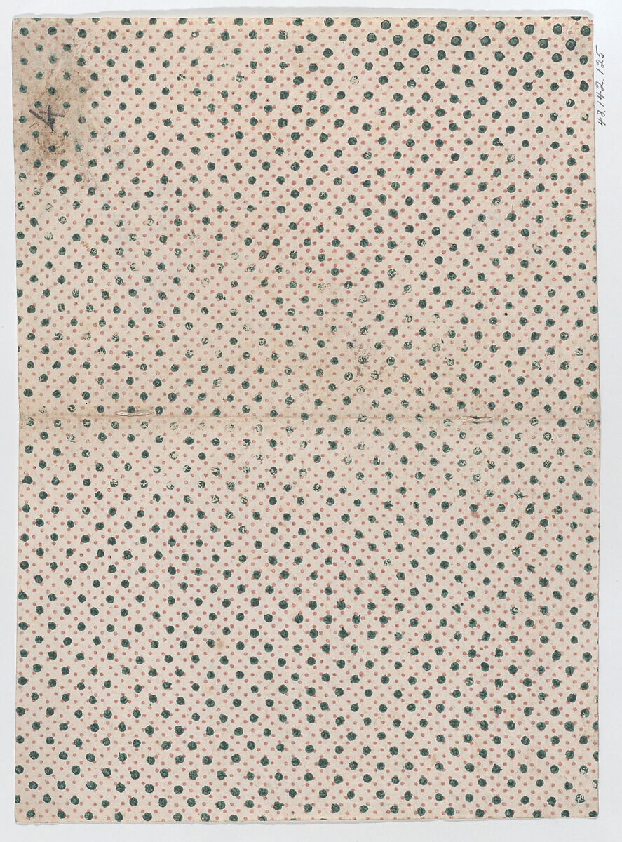 Sheet with an overall dot pattern, Anonymous  , Italian, late 18th-mid 19th century, Relief print (wood or metal) 