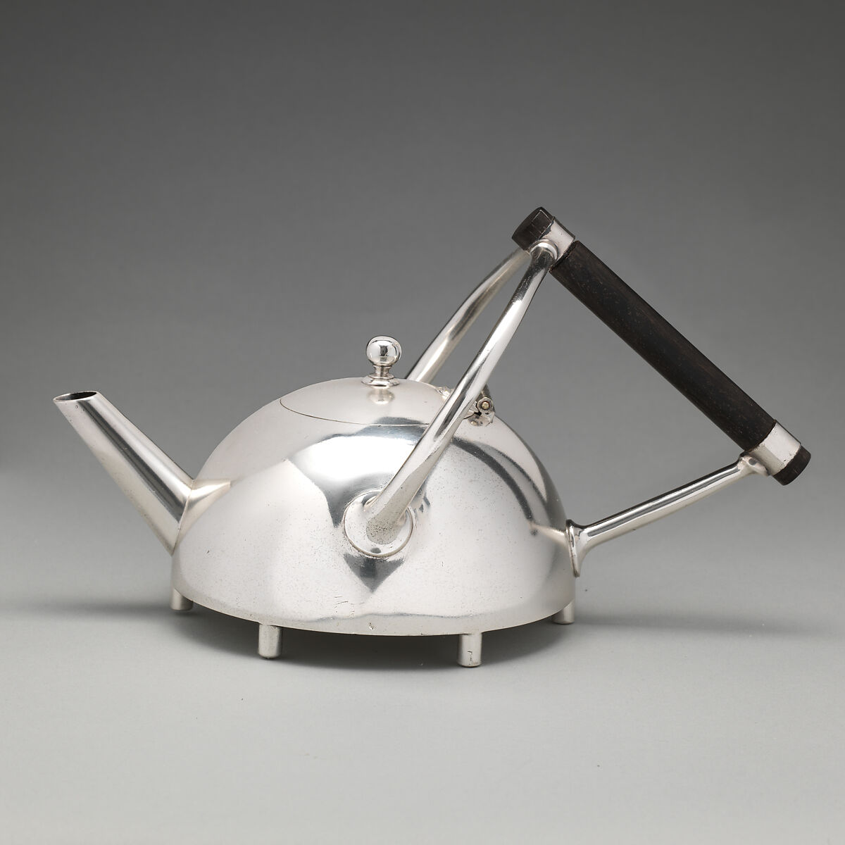 Teapot, Christopher Dresser (British, Glasgow, Scotland 1834–1904 Mulhouse), Silverplate, ebony, British, Sheffield 