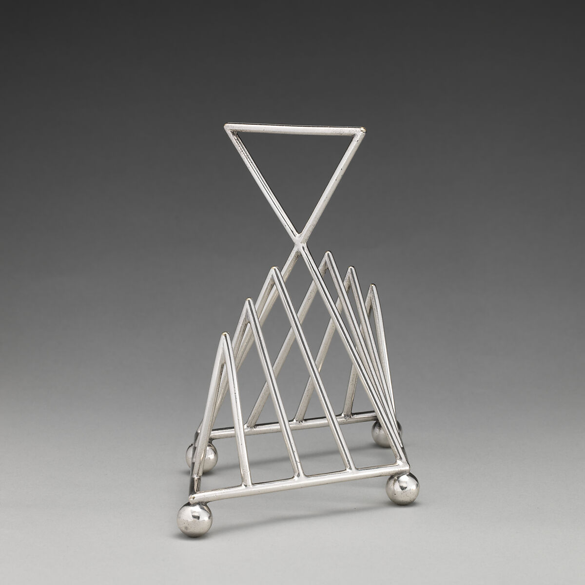 Toast rack, Christopher Dresser (British, Glasgow, Scotland 1834–1904 Mulhouse), Silver plate, British, Birmingham