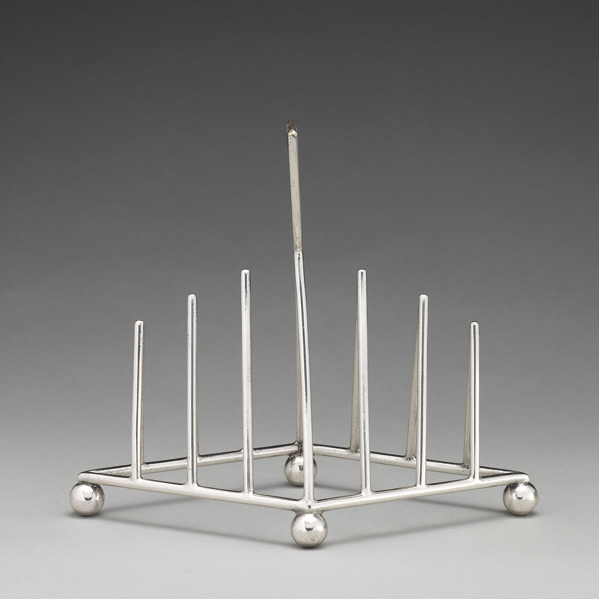 Toast rack, Christopher Dresser (British, Glasgow, Scotland 1834–1904 Mulhouse), Silver plate, British, Birmingham