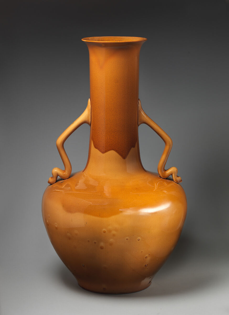 Vase with handles, Christopher Dresser (British, Glasgow, Scotland 1834–1904 Mulhouse), Earthenware, British 
