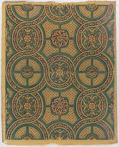Sheet with a running circles pattern with rosettes