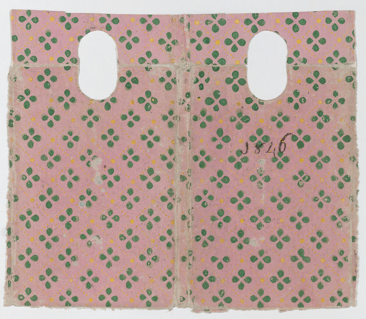 Sheet with an overall floral and dot pattern, Anonymous  , Italian, late 18th-mid 19th century, Relief print (wood or metal) 