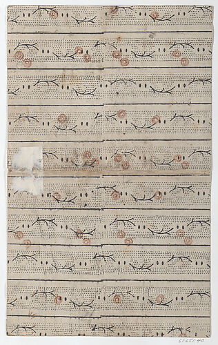 Sheet with overall vine and dot pattern
