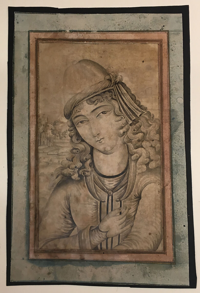 Portrait of Nur Ali Shah, Ink, gold, and wash on paper 