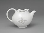 Modern teapot design. Black & white ceramic. A tribute to Eva Zeisel.