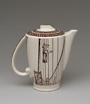Our America with Bridge Building,  Coffee pot, Designed by Rockwell Kent (American, Tarrytown, New York 1882–1971 Plattsburgh, New York), Earthenware, American