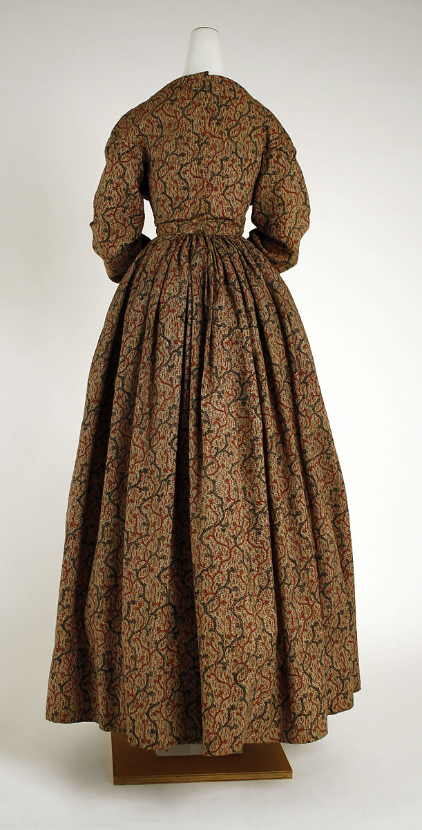 Dress, cotton, wool, American