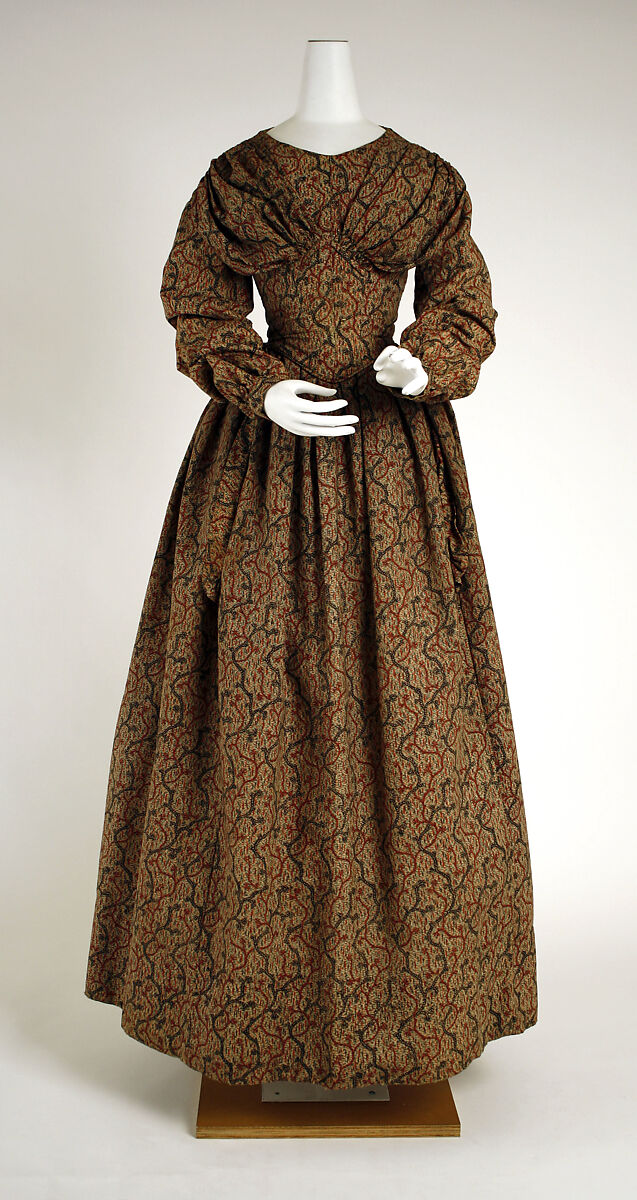 Dress, cotton, wool, American 