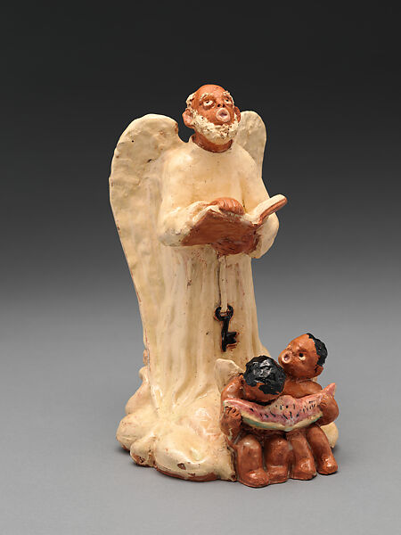 St. Peter with angels eating watermelon, Mildred Walquist, Earthenware, American