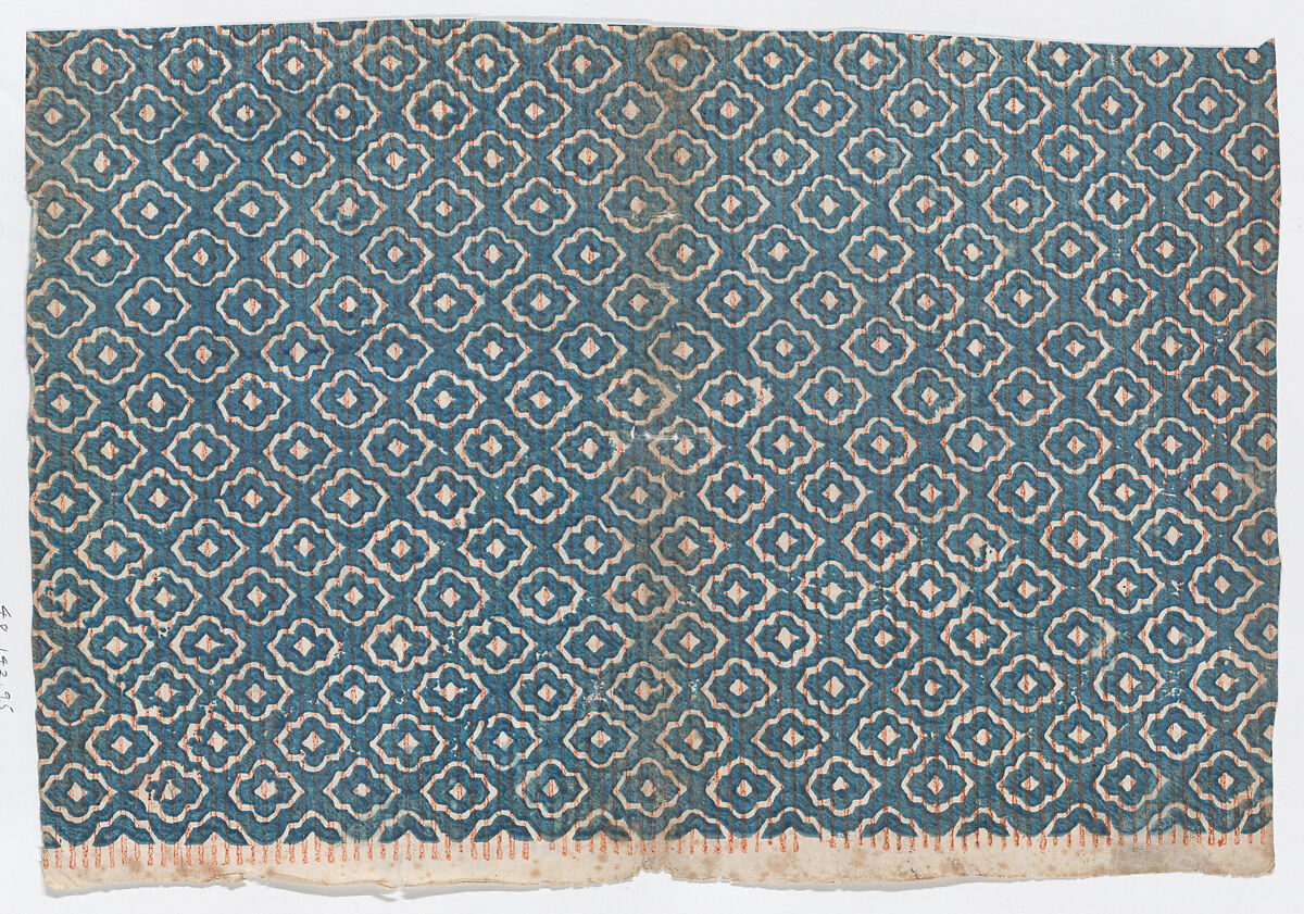 Book cover with pattern of organic shapes and stripes, Anonymous  , 19th century, Relief print (wood or metal) 