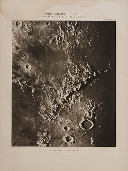 Photographic Atlas of the Moon, Published by the Paris Observatory (Atlas Photographique de la lune, publié par l'Observatoire de Paris), Maurice Loewy (French (born Austria), Vienna 1833–1907 Paris), Photogravure 